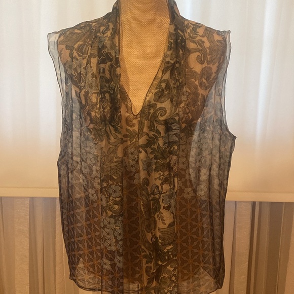 ALBERTA FERRETTI fabulous 100% Silk top with unique design, size 8 - Picture 5 of 16